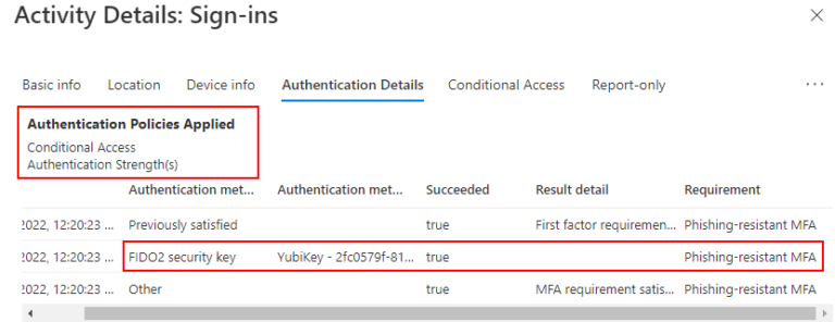 Managing Azure AD Authentication Methods, adding a FIDO2 Security Key ...