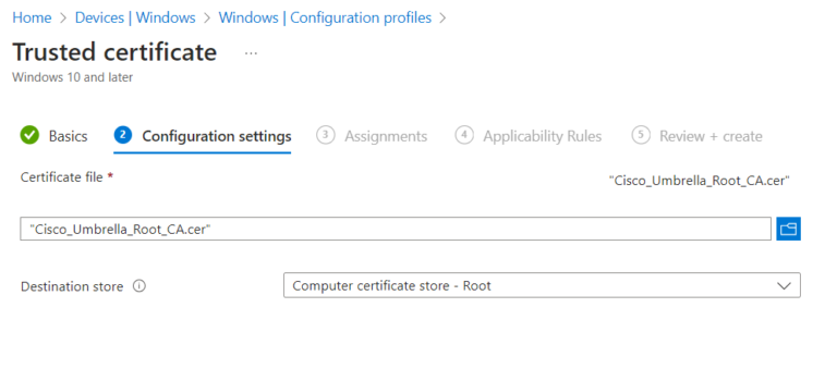 Deploy the Cisco Secure Client with Umbrella Module using Intune ...